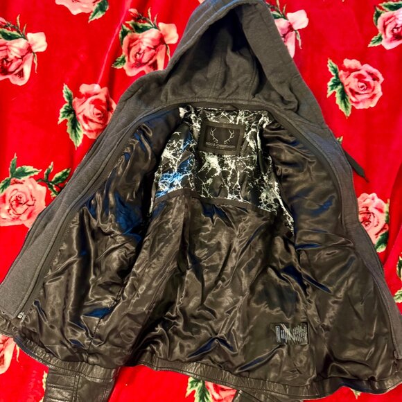 Bod & Christensen Amber Black Leather Moto Jacket w/ Removable Hoodie MSRP $590 - Picture 11 of 16